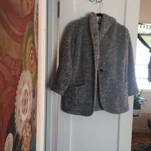 Grey fur hood jacket